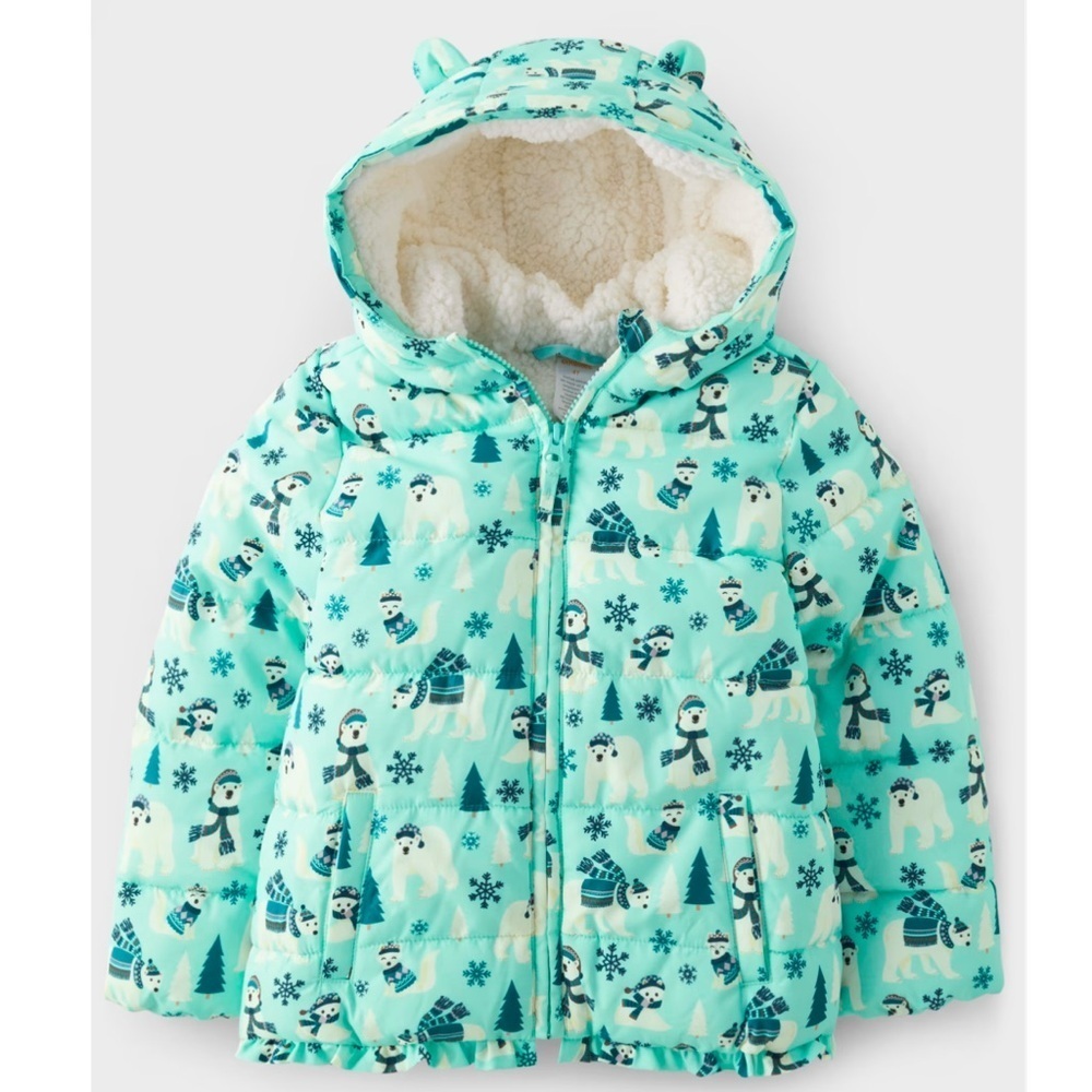 ❤️ Gymboree Girls Polar Bear Puffer Jacket - Nordic Adventure NWT‼️LAST ONE LEFT